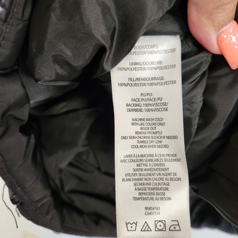 Marc New York Zip Up Moto Winter Jacket Vest Short Puffer Minimalist Coat Black - Picture 13 of 14
